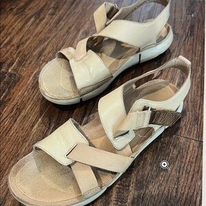 Clarks Tan Strappy Sandals